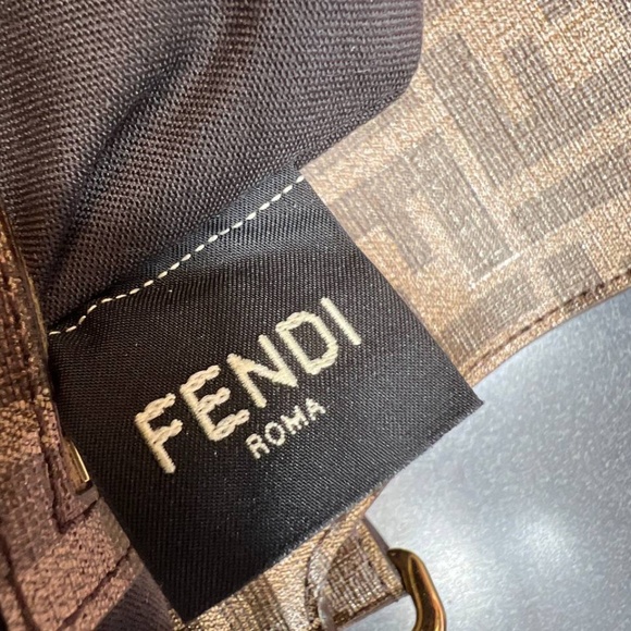 Fendi Antonio Lopez Baguette NM Bag Zucca Coated Canvas with Printed Leather Inl - Picture 10 of 12